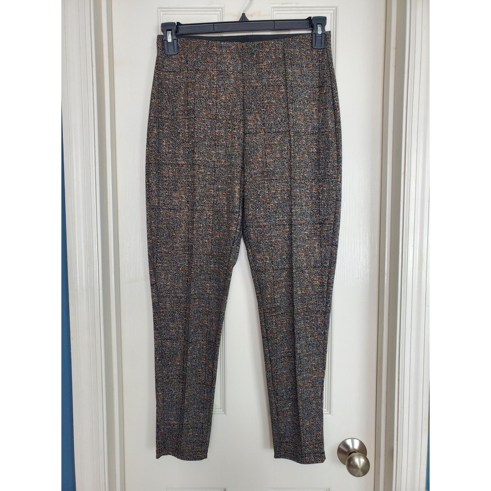 Maze Collection Trousers Multicolor Plaid Tapered Leg Elastic Waist Large